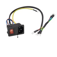 Harness Kabel Tembaga Berlapis PVC untuk Stopkontak AC Dilengkapi Sakelar Rocker Empat Kaki 2-kecepatan untuk Kabel Penghubung Daya Desktop 3D
