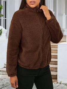 Bestseller Reißverschluss-Cardigan Mäntel Lose Strickjacken Kurze Offene Cardigans Gestrickte Flauschige Pullover Jacken für Damen - Product Image 4