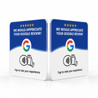 Autocollant de carte Google Review NFC avec support adhésif – Tappez pour laisser un avis – Vitrine, comptoir, caisse, bureau