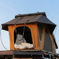 Tente de toit rigide triangulaire de luxe pour 4 personnes, avec cadre en aluminium et charnière X, pour véhicule