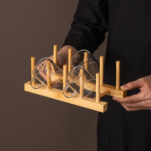 Étagère de rangement moderne pour cuisine, pour assiettes, livres, bols, tasses, couvercles de casseroles, planches à découper - Organisateur en bambou avec fonction de séchage pour salle à manger - Product Image 2