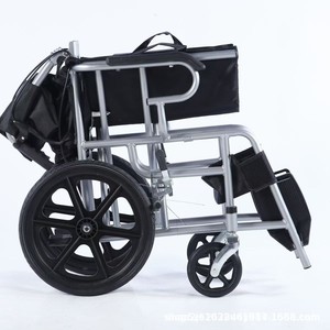 Silla de ruedas manual plegable ligera con freno en U para personas mayores y discapacitadas, para viajes y uso doméstico - Product Image 2