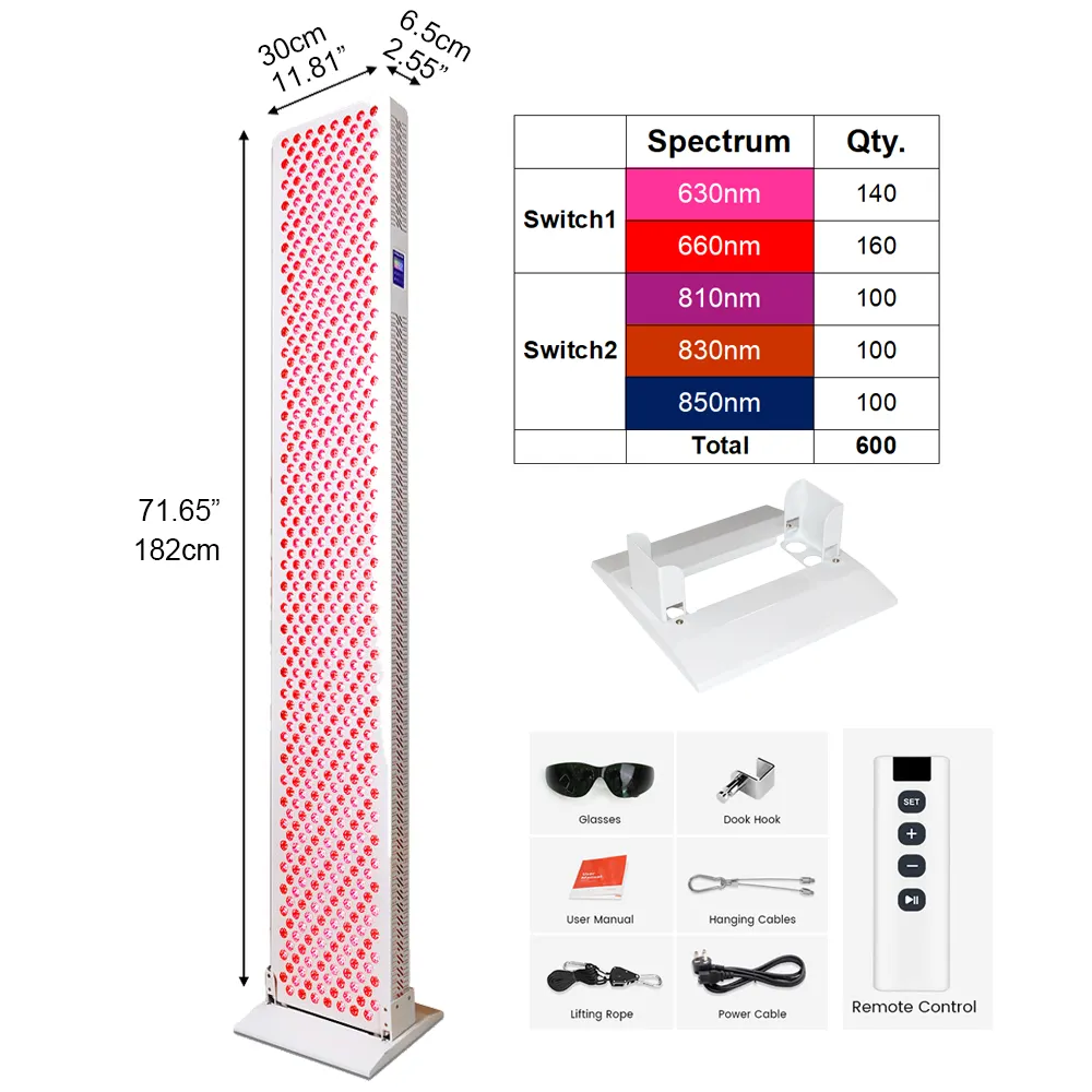 850 660 di medie dimensioni 810 850 600 pz per la terapia della luce rossa per il corpo intero dispositivo di terapia della luce rossa a infrarossi per alleviare il dolore