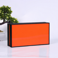 Couvercle orange et boîte-cadeau intérieure en satin haut de gamme avec laminage brillant gaufrage impression UV en gros
