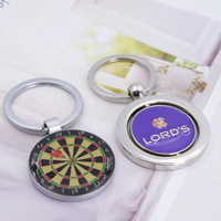Porte-clés flottant en métal souvenir personnalisé avec rotation rotative et logo en métal Porte-clés imprimé époxy en alliage d'acier inoxydable et d'argent