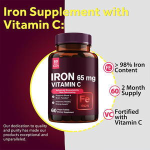 जीएमपी फैक्टरी वयस्क विटामिन सी आयरन पूरक कैप्सूल 60 गिनती ऊर्जा टिबेगन प्रतिरक्षा सहायता प्रदान करता है - Product Image 3