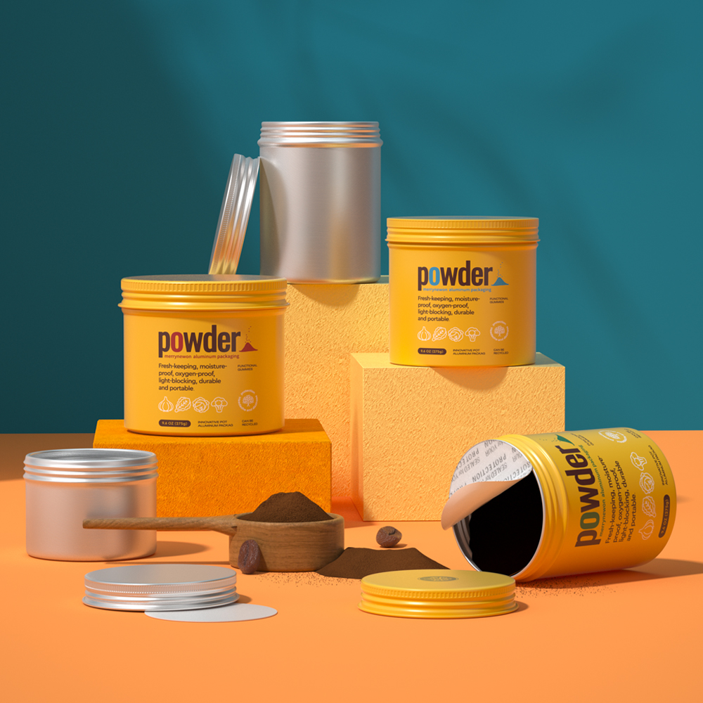 metal container 300g powder