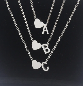 Collar de corazón personalizado para parejas, joyería con letras de acero inoxidable chapadas en oro, gran oferta - Product Image 5