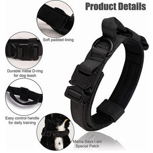 <span class=keywords><strong>Collar</strong></span> de perro de PU sólido personalizable, cinta de nailon verde de camuflaje de estilo de lujo para perros pequeños y grandes, equipo de entrenamiento táctico para mascotas - Product Image 6