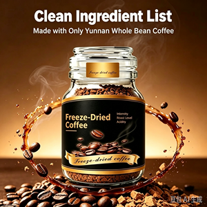 Delizioso Caffè Nero Liofilizzato Puro, Polvere di Espresso Istantaneo per Fitness ed Energia Quotidiana Salutare, Lattina da 100g - Product Image 2