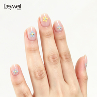 Easywell Wholesale X Squoval 30 pièces Faux ongles à presser, boîte d'emballage personnalisée acceptée, kit d'ongles en acrylique de luxe, breloques pour ongles en gros