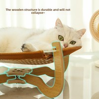Nouveau Nid en Bois pour Chat, Tapis et Lit, Hamac d'Été pour Chat, Niche pour Animaux, Nid Glacé Amovible et Lavable, Fournitures et Accessoires pour Animaux, Produits pour Chats