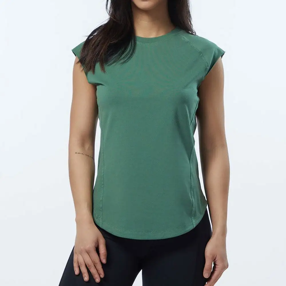 도매 사용자 정의 화면 인쇄 티셔츠 빈 크롭 대형 스포츠 패션 그래픽 티 O 넥 생 밑단 티셔츠 여성