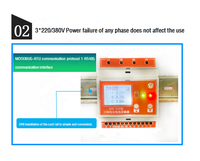Compteur d'énergie solaire triphasé personnalisé sur rail DIN avec RS485 4G bidirectionnel 220V haute précision 1% affichage analogique et numérique