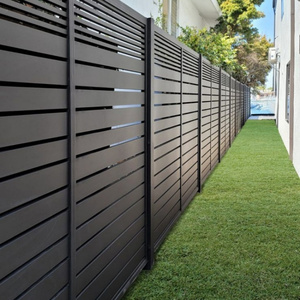 Easily Assembled Angle Slat Aluminum Fence Panels Dark Grey Aluminum Slat Fence <strong>System</strong> Driveway <strong>Gate</strong> Wood Fence - Product Image 2