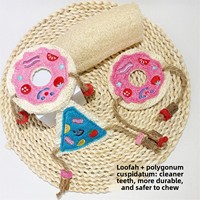 Juguete Ecológico Creativo para Gatos con Esponja de Lufa y Función Luminosa para Masticar y Limpiar los Dientes, Juguete Interactivo para Gatos