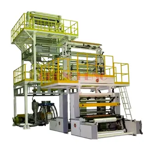 Plastic Industry Die Head Rotary 3 Layers ABA Film Blowing Machine with Double Winder