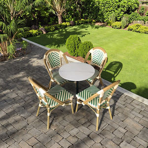 Muebles de exterior de bistró francés, silla de mimbre para exteriores, café, restaurante, jardín, mesa de comedor de aluminio y juego de sillas - Product Image 3