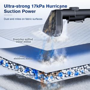 C688 Steam Fabric Cleaner 1100ml Clean Water Tank 1200ml Waste Tank Stain Removal For Carpet Sofa Cleaning - Product Image 3
