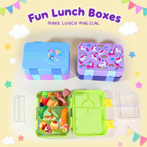 Scatola Porta Pranzo per Bambini in Tritan Senza BPA con 4 Scomparti, Vassoio Rimovibile e Adatta al Microonde per la Scuola - Product Image 4