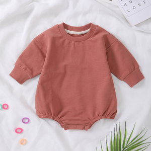 Romper Bayi Katun Organik, Bagian Bawah Elastis, Baju Bayi French Terry Custom, Grosir Romper Bayi Anak - Product Image 1