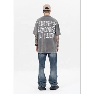 Dongguan Fournisseur Personnalisé T-shirt Surdimensionné pour Hommes Lavés et Âgés <span class=keywords><strong>Dead</strong></span> Ringer T-shirt Imprimé Modèles pour Hommes et Femmes - Product Image 3