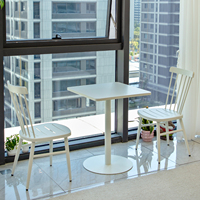 Ensemble de table et de chaises d'extérieur en acier au carbone commercial, revêtement en poudre antirouille, mobilier de bistrot pour café et restaurant