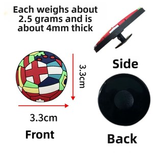 Creative Unisex <strong>Football</strong>-themed <strong>Croc</strong>-patterned PVC Shoe Buckle Decorative Fastener with <strong>CHARM</strong> Model A2-38 Garden Accessory - Product Image 3