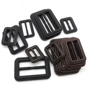 Boucles de ceinture en cuir véritable couverts, rectangulaire, marron, noir, imperméable, personnalisé, couverture, pour ceintures, 1 pièce