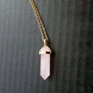 Collar con Colgante Hexagonal de Piedra Arenisca Azul Natural, Plata de Ley 925, Cuarzo Rosa, Piedra Dorada Azul - Product Image 4