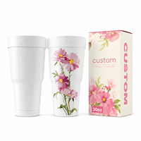 Conteneur isotherme premium de 30 oz en acier inoxydable 304, à double paroi sous vide, pour sublimation, idéal pour le café glacé et les voyages en voiture