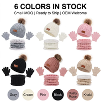 Ensemble de chapeaux d'hiver pour enfants de qualité supérieure, trois pièces, en tricot doux, thermique, pour tout-petits, ski, camping, activités de plein air par temps froid, 100%