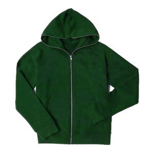 คุณภาพสูงสีเขียวสีZipper Hoodies - Product Image 1