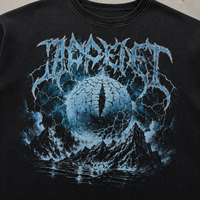 Sweat-shirt en tricot gaufré personnalisé avec motif montagne gothique, manches longues, impression DTG, streetwear pour hommes