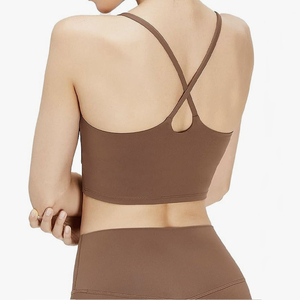 Verano Correa desnuda ropa interior Sexy mujer ropa Fitness deportes Top <span class=keywords><strong>espalda</strong></span> cruzada mujeres <span class=keywords><strong>espalda</strong></span> abierta Correa Yoga <span class=keywords><strong>sujetador</strong></span> - Product Image 1