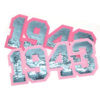 Patchs brodés à paillettes personnalisés à succès, lettres grecques 1943, Gamma Phi Delta, patchs à repasser en forme de fleur et de cœur