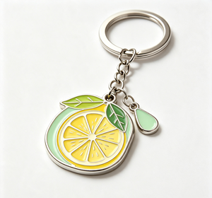 Custom Lemon Fruit Zinc Alloy Keychain Enamel Charm Coin Holder <b>Key</b> <b>Ring</b> for <b>Bags</b> and <b>Keys</b> - Product Image 3