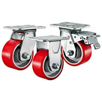 Roulettes pivotantes pour meubles, roulettes à roulement à billes de 1,5 pouce, rotation fluide, robustes, en aluminium, construction solide en TPR, ensemble