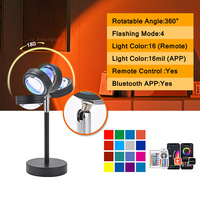 Lampe de table de bureau flexible à LED avec charge USB, contrôle tactile, effet coucher de soleil arc-en-ciel, style moderne vintage pour salon et chambre à coucher
