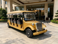 Bus électrique vintage de tourisme 10-14 places, véhicule rétro pour excursions, autonomie 80-100 km, moteur 4 kW, pour parcs d'attractions et collectivités