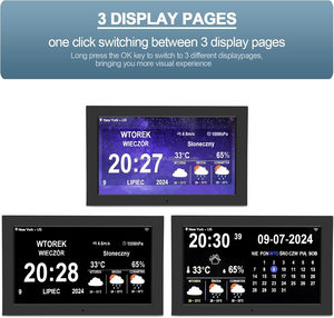 <span class=keywords><strong>Calendrier</strong></span> de bureau numérique électronique intelligent WiFi avec paramètres de rappel de mémo, affichage météo, température et humidité - Product Image 3
