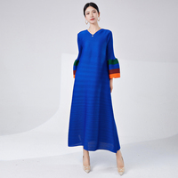 Vestidos Casuales Vintage de Talla Grande para Mujer, Diseño Miyake, Verano 2025, Moda Holgada Midi Plisada, Ecológica, ODM Natural