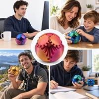 Custom 3D Printed Fidget Ball New Continuous Rotation Gear Structure Gear Sphere Fidget Toy Desk Decor
