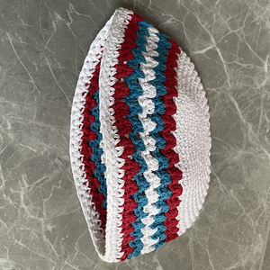 Prix d'usine Ramadan Kippa juive pour <span class=keywords><strong>homme</strong></span>, <span class=keywords><strong>style</strong></span> <span class=keywords><strong>bohème</strong></span>, chapeau en crochet fait main, 100% coton, multicolore, Yarmulka ethnique pour <span class=keywords><strong>homme</strong></span> - Product Image 4