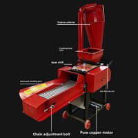 Nouvelle machine à couper la paille électrique et à essence à haute efficacité, hacheuse d'ensilage, broyeur de paille, capacité de 5 tonnes/h pour l'alimentation des animaux de ferme