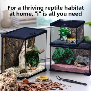 Terrario de Vidrio Ecológico Wn con Lámpara UVB Plegable Tipo Palacio para Reptiles, Ideal para Guardar Ranas, Arañas, Lagartos y Tortugas - Product Image 3