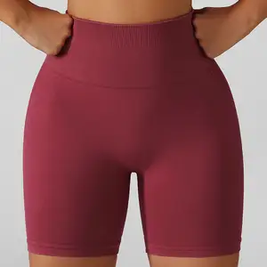 Pantaloncini da Yoga da palestra in Nylon Spandex Super morbido atletico nuovo arrivo da donna