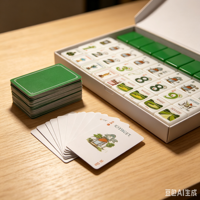Tuiles de Mahjong en Bambou Vert avec Numéros pour Soirée de Jeu Classique, Divertissement à Domicile, Traditionnel pour Clubs et Magasins, avec Livre de Règles