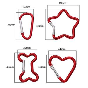 Custom Aluminum Carabiner Keychain in Star Love Heart Bone Shapes D-Ring DIY Bag Phone Chain <b>Hook</b> Accessory for Promotional Gift - Product Image 2