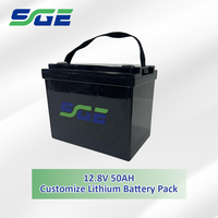Batterie LiFePO4 12,8 V 50 Ah de remplacement pour batteries au plomb, étanche IP55, coque ABS+PC, 3000 cycles profonds pour chariots de golf et systèmes solaires